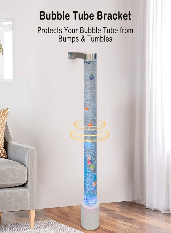 Tenmind Adjustable Stainless Steel Wall Bracket for Aquarium/Bubble Tube Lamps - 15cm Dia Dual-Rail Holder (10-19cm) Child-Safe Anti-Slip Base for Sensory Rooms, Schools, Daycare - Image 3